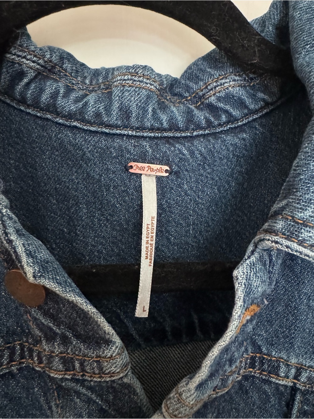 Free People ‘The City’ asymmetrical blue denim jean frayed mini dress Size Large - Picture 2 of 6